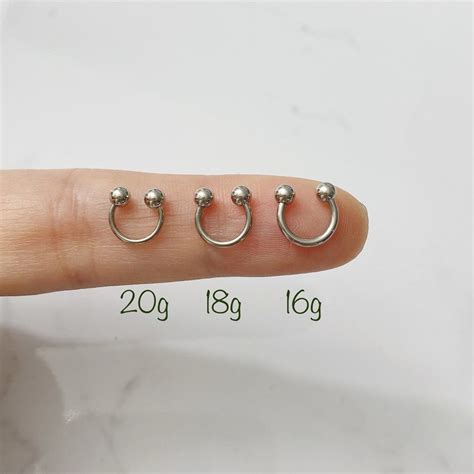 average size of nose ring|18g vs 20g nose ring.